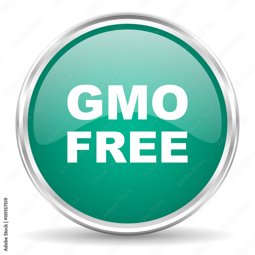 gmo free blue glossy circle web icon