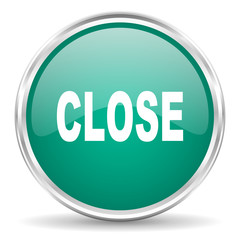 Fototapete - close blue glossy circle web icon