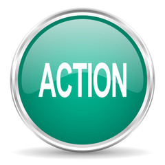 Aufkleber - action blue glossy circle web icon