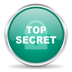 Poster - top seret blue glossy circle web icon