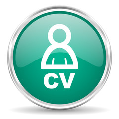 Aufkleber - cv blue glossy circle web icon