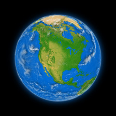 Wall Mural - North America on planet Earth