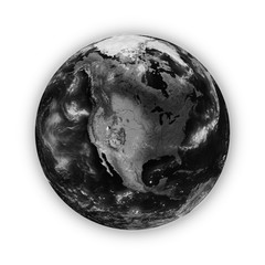 north america on dark planet earth