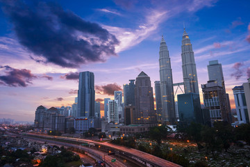 Wall Mural - Kuala Lumper skyline at twilight