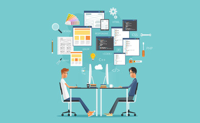 graphic design and  web  developer working on workplace.  develop for website and application