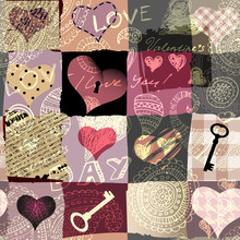 Grunge Hearts Background