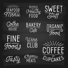 Wall Mural - Hand drawn lettering slogans for cafe and restaurant