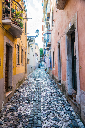 Naklejka na szybę Lisbon street, Portugal