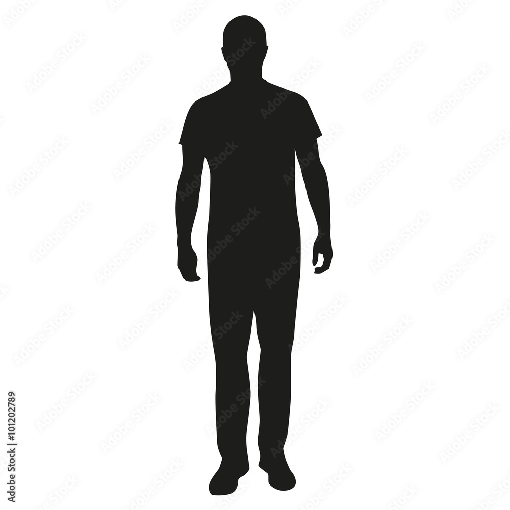 Man standing silhouette - obrazy, fototapety, plakaty 