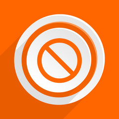 Poster - access denied orange flat vetor icon