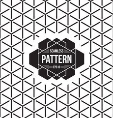 Wall Mural - Geometric seamless pattern, vector illustration, black and white, hexagons