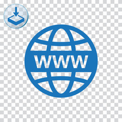 Poster - WWW with globe sign icon web and mobile.