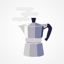 Flat Design Icon Coffee Maker. 