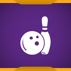 Poster - Bowling sign icon for web and mobile.