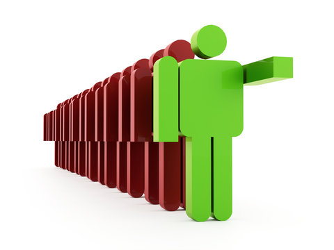 Abstract man figure rendered on white background