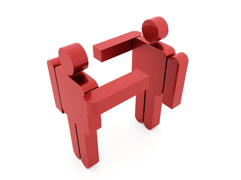 Abstract man figure rendered on white background