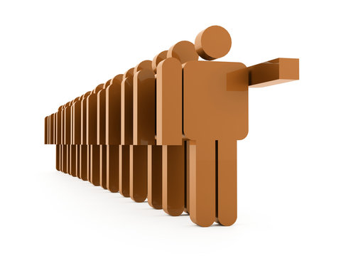 Abstract man figure rendered on white background