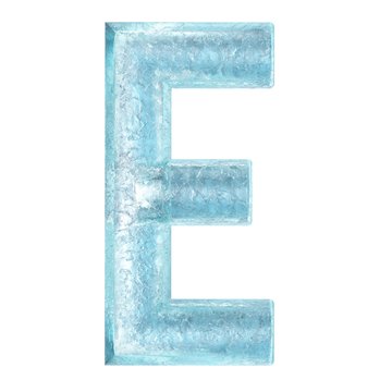 3d render illustration of ice covered alphabet