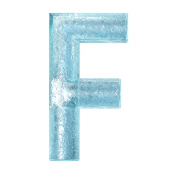 3d render illustration of ice covered alphabet