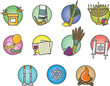 Jewish Colorful Icons Set