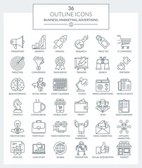  Outline Icons Marketing and Advertising