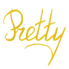Wall Mural - Pretty gold golden word lettering typography isolated 