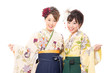 © taka - portrait of japanese traditonal women on white background