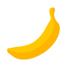 Yellow Banana / Cooking Plantain Fruit Flat Icon For Food Apps And Websites