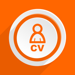 Aufkleber - cv orange flat vector icon