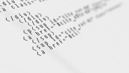 Program code running down on screen