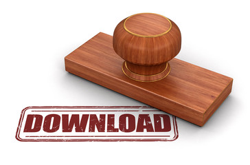Poster - Rubber Stamp download.  Image with clipping path
