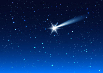 night sky. star drops in night sky make wish