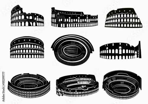Fotomural Different views of roman Colosseum