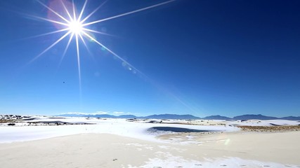 Wall Mural - white sands national park is field of white sand dunes composed of gypsum