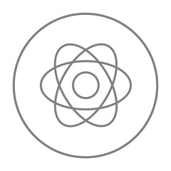 Poster - Atom line icon.