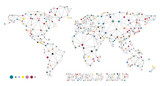 Fototapeta Mapy - Structure world map with dots and lines