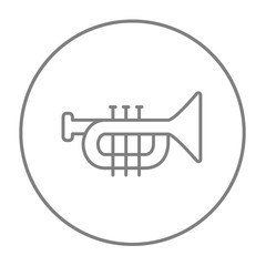 Poster - Trumpet line icon.