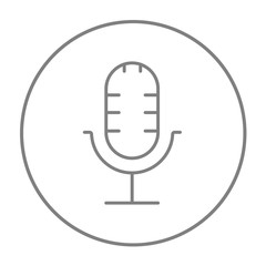 Poster - Retro microphone line icon.