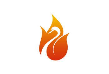 Fire Swan Logo Vector