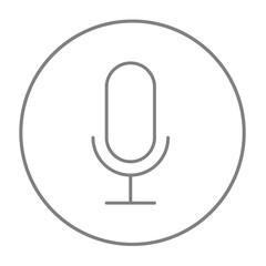 Poster - Retro microphone line icon.