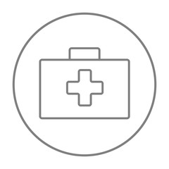 Canvas Print - First aid kit line icon.