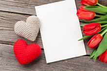 Red Tulips And Valentine's Day Greeting Card