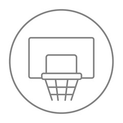 Poster - Basketball hoop line icon.