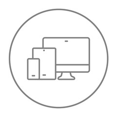 Sticker - Responsive web design line icon.