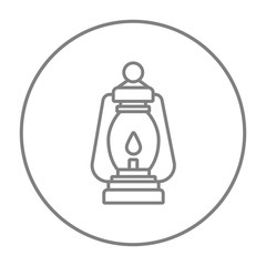 Wall Mural - Camping lantern line icon.