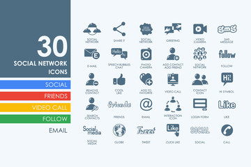 Sticker - Set of social network icons