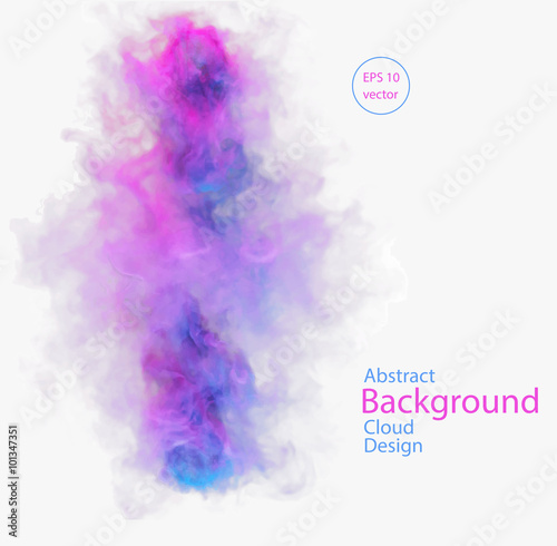 Vector Abstract Cloud Vector Illustration Of Blue And Pink Smoke