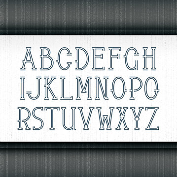 Outline stencil font