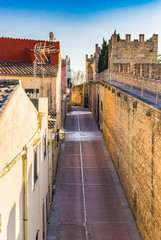 Fototapete - View of a old town wall at Spain