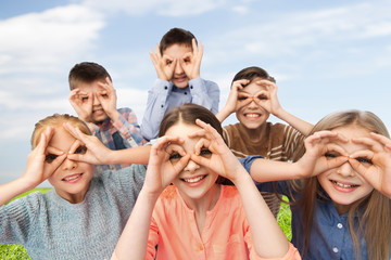 Sticker - happy children making faces and having fun